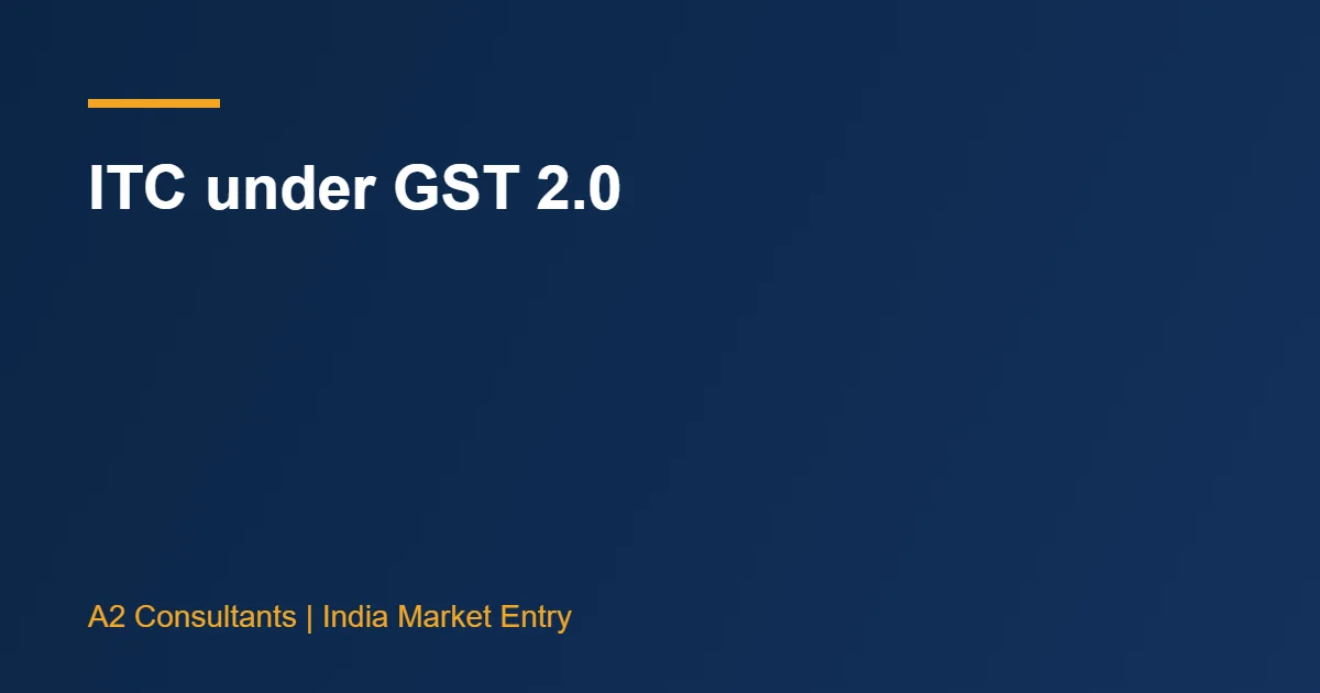 ITC under GST 2.0